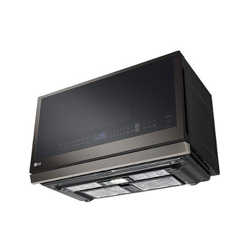 LG - 2.1 Cu. Ft. Over-the-Range Smart Microwave with Sensor Cooking and ExtendaVent 2.0 - Black Stainless Steel