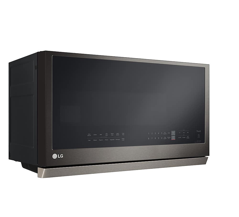 LG - 2.1 Cu. Ft. Over-the-Range Smart Microwave with Sensor Cooking and ExtendaVent 2.0 - Black Stainless Steel