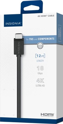 Insignia™ - 12' 4K Ultra HD HDMI Cable - Black