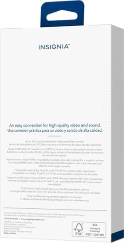 Insignia™ - 12' 4K Ultra HD HDMI Cable - Black