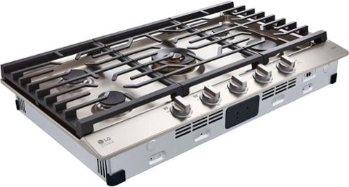 LG - STUDIO 36” Built-In Smart Gas Cooktop with 5 Burners and Griddle - Stainless Steel