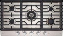 LG - STUDIO 36” Built-In Smart Gas Cooktop with 5 Burners and Griddle - Stainless Steel