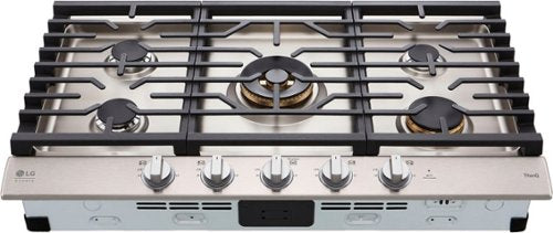 LG - STUDIO 36” Built-In Smart Gas Cooktop with 5 Burners and Griddle - Stainless Steel