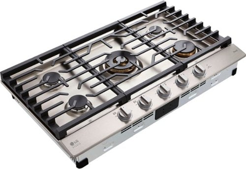 LG - STUDIO 36” Built-In Smart Gas Cooktop with 5 Burners and Griddle - Stainless Steel