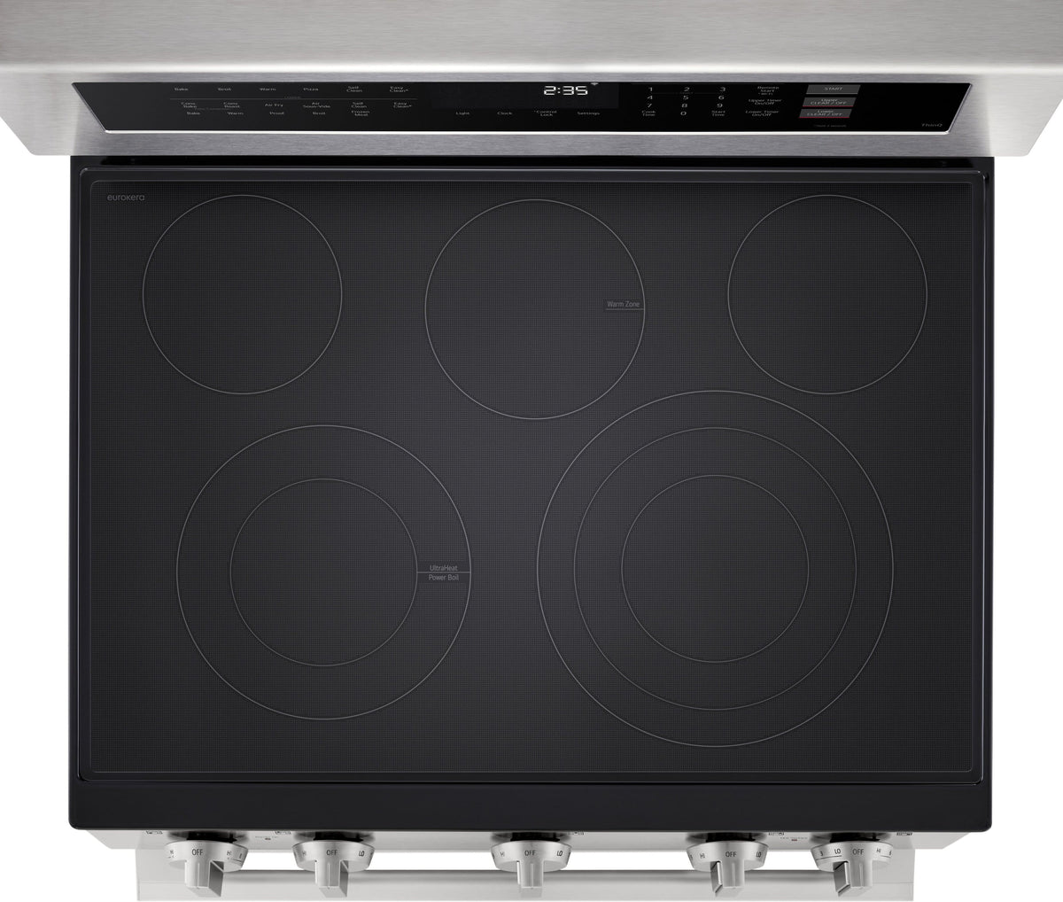 LG - 30-in 7.3 Cu. Ft. Freestanding Double Oven Elec True Convection Smart Range w/ 5 Elements, Air Fry and UltraHeat 3.2 kW - Stainless Steel