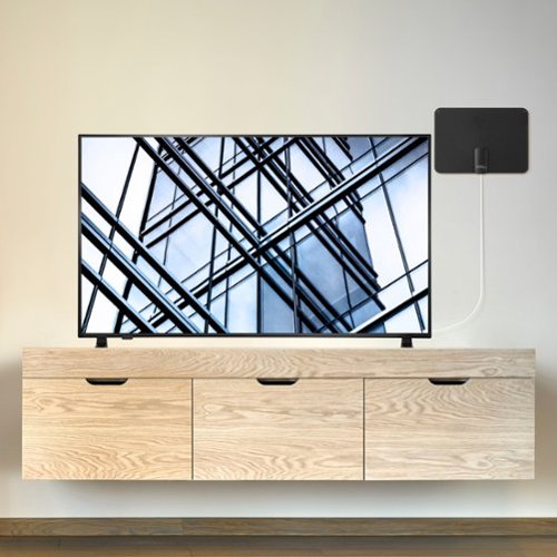 Best Buy essentials™ - Amplified Ultra-Thin Indoor HDTV Antenna - 50 Mile Range - Black