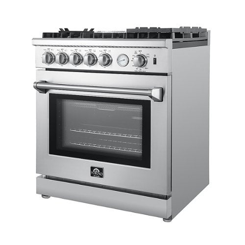 Forno Appliances - 30 in. Wide 5 Burner Lazio Alta Qualita 4.32 Cu. Ft. Freestanding Gas Range with Convection - Stainless Steel