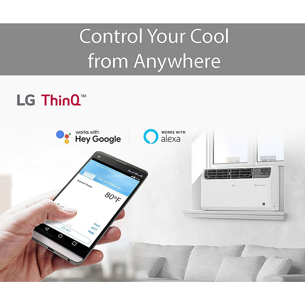 LG - 550 Sq. Ft. 12,000 BTU Smart Inverter Window Air Conditioner - White