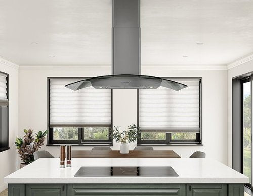Zephyr - 42 inches - Convertible - Island Range Hood - Black Stainless Steel