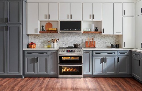 LG - 30-in Wide 6.9 Cu. Ft. Smart Slide-In Double Oven Gas True Convection Range with 5 Burners, EasyClean and InstaView - Stainless Steel
