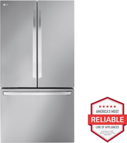 LG - 36-in Counter-Depth MAX 26.5 Cu. Ft. French Door Smart Refrigerator with Internal Water Dispenser - Stainless Steel