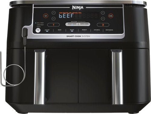 Ninja - Foodi 6-in-1 10-qt. XL 2-Basket Air Fryer with DualZone Technology & Smart Cook System - Black