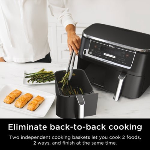 Ninja - Foodi 6-in-1 10-qt. XL 2-Basket Air Fryer with DualZone Technology & Smart Cook System - Black