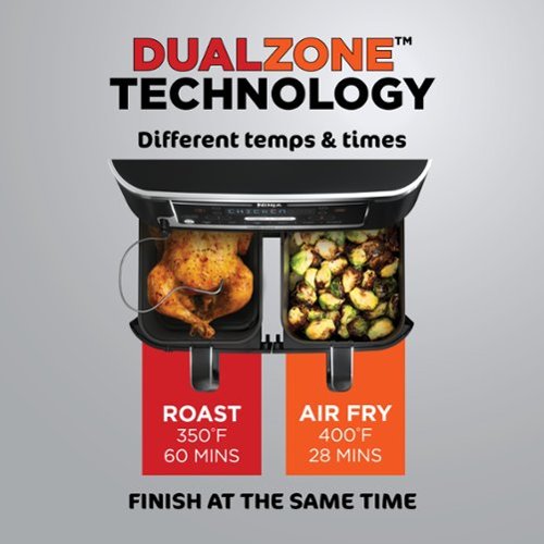 Ninja - Foodi 6-in-1 10-qt. XL 2-Basket Air Fryer with DualZone Technology & Smart Cook System - Black