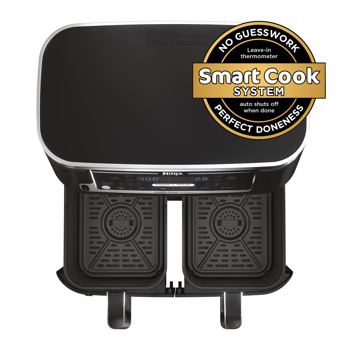 Ninja - Foodi 6-in-1 10-qt. XL 2-Basket Air Fryer with DualZone Technology & Smart Cook System - Black