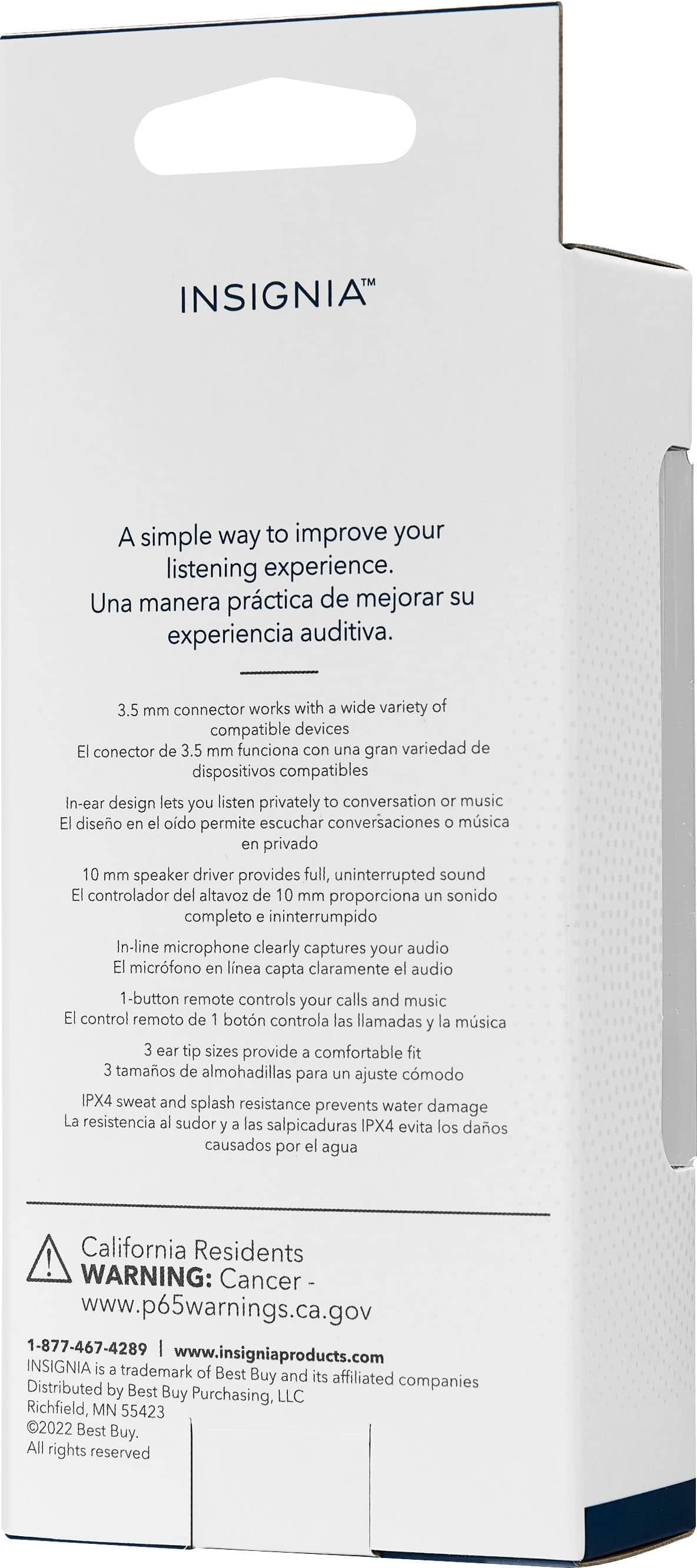 Insignia™ - 3.5 mm Wired Earbud Headphone - Black