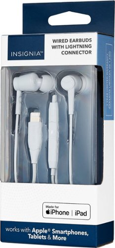 Insignia™ - Lightning Wired Earbud Headphones - White