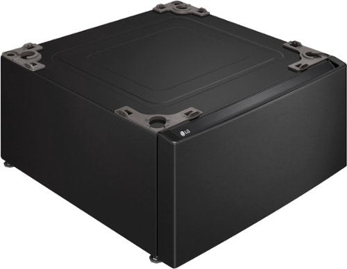 27-in Wide Laundry Pedestal with Storage Drawer for select LG Stackable Washers and Dryers - Black Steel