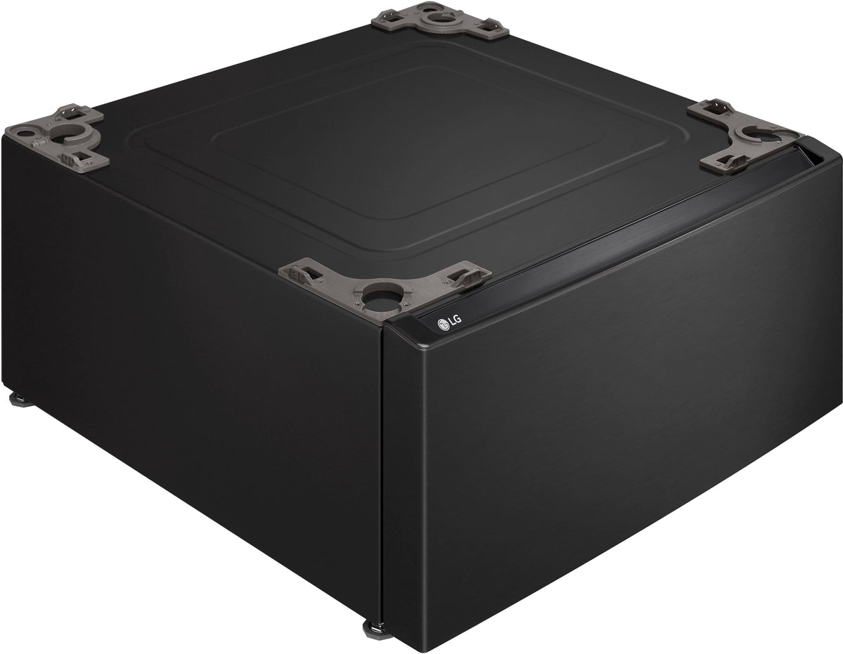 27-in Wide Laundry Pedestal with Storage Drawer for select LG Stackable Washers and Dryers - Black Steel