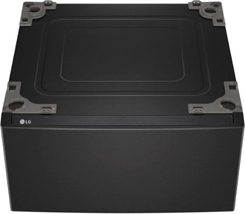 27-in Wide Laundry Pedestal with Storage Drawer for select LG Stackable Washers and Dryers - Black Steel