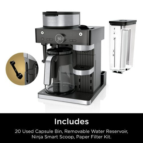 Ninja - Espresso & Coffee Barista System, Single Serve & Nespresso, with 12-Cup Carafe, 4 Styles with Ristretto - Black
