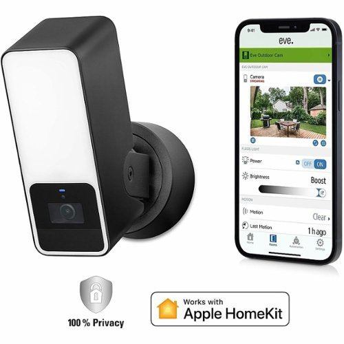 Eve - Outdoor Cam - Secure floodlight camera with Apple HomeKit Secure Video technology - White