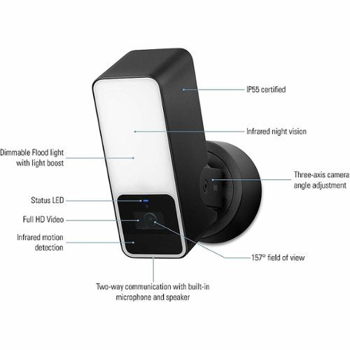 Eve - Outdoor Cam - Secure floodlight camera with Apple HomeKit Secure Video technology - White