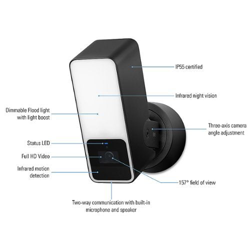 Eve - Outdoor Cam - Secure floodlight camera with Apple HomeKit Secure Video technology - White