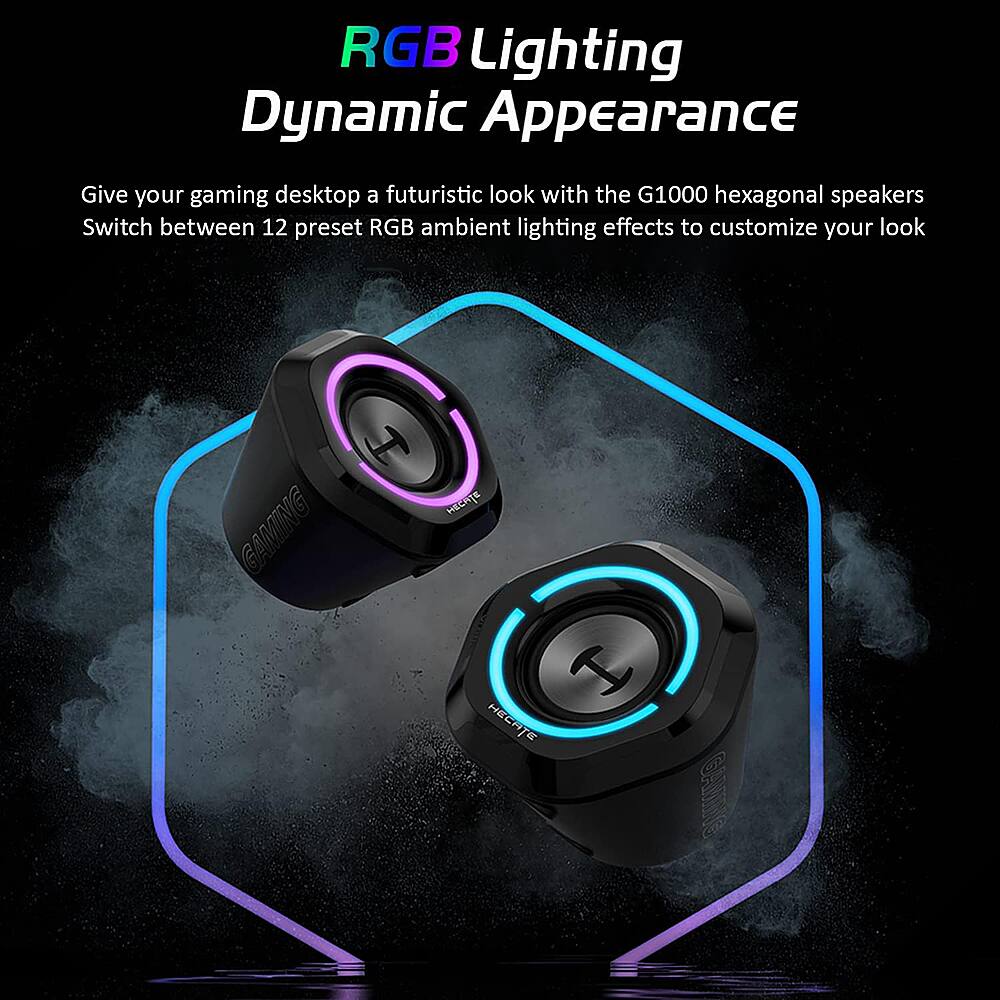 Edifier - G1000 2.0 Bluetooth Gaming Speakers with RGB Lighting (2-Piece) - White