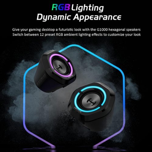 Edifier - G1000 2.0 Bluetooth Gaming Speakers with RGB Lighting (2-Piece) - Black