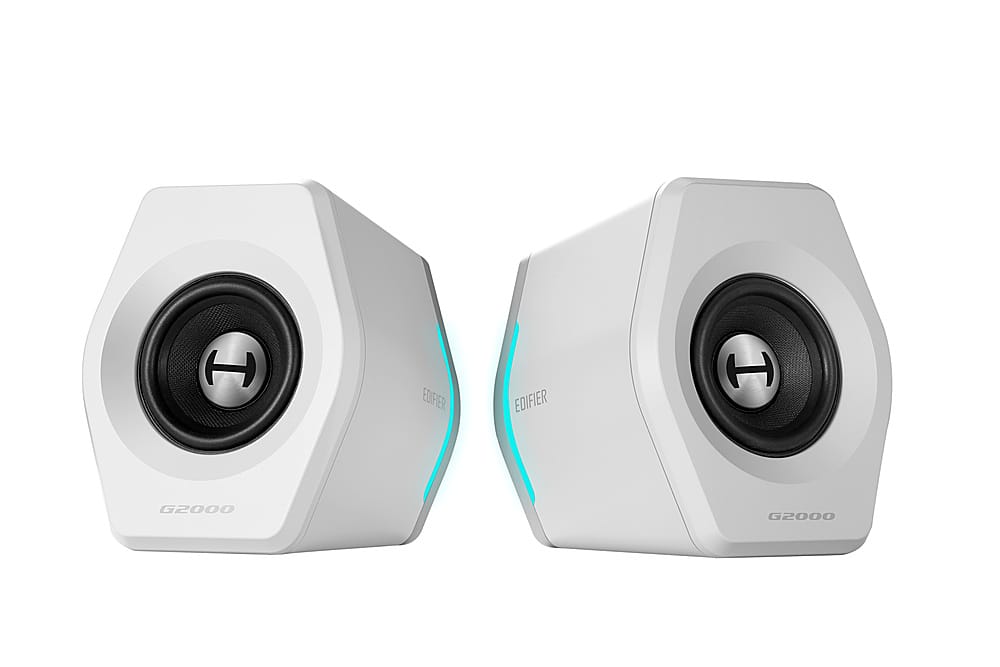 Edifier - G2000 2.0 Bluetooth Gaming Speakers with RGB Lighting (2-Piece) - White