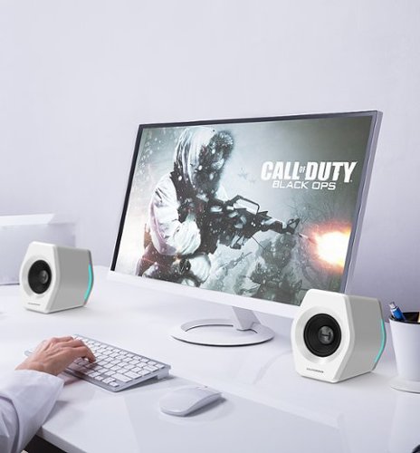 Edifier - G2000 2.0 Bluetooth Gaming Speakers with RGB Lighting (2-Piece) - White