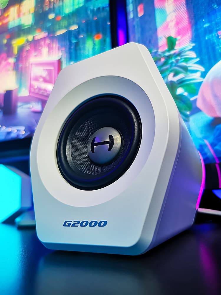 Edifier - G2000 2.0 Bluetooth Gaming Speakers with RGB Lighting (2-Piece) - White