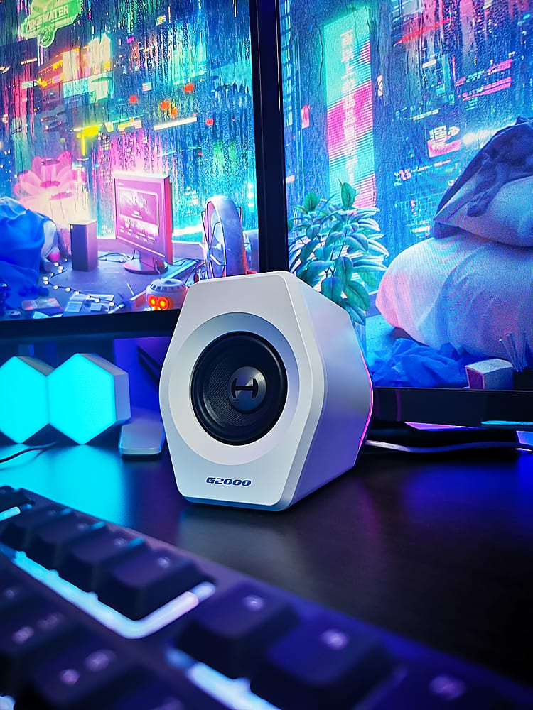 Edifier - G2000 2.0 Bluetooth Gaming Speakers with RGB Lighting (2-Piece) - White