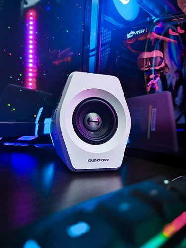 Edifier - G2000 2.0 Bluetooth Gaming Speakers with RGB Lighting (2-Piece) - White
