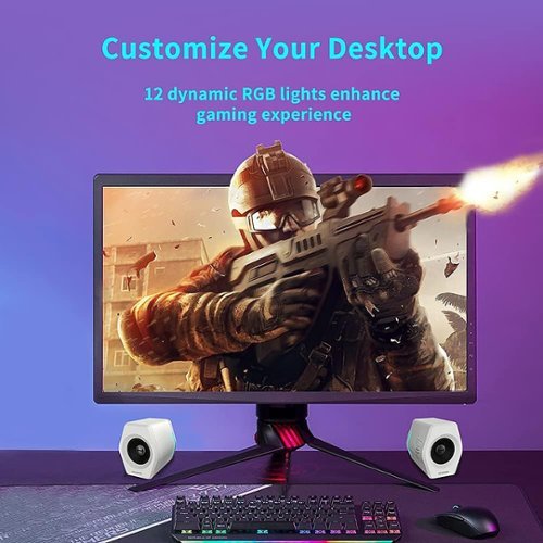 Edifier - G2000 2.0 Bluetooth Gaming Speakers with RGB Lighting (2-Piece) - White