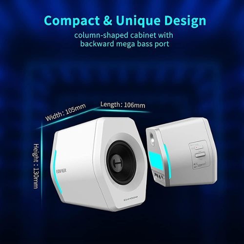 Edifier - G2000 2.0 Bluetooth Gaming Speakers with RGB Lighting (2-Piece) - White