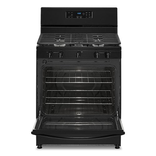 Whirlpool - 30 in. Wide 5 burners 5.1 cu. ft. Freestanding Gas Range with Edge to Edge Cooktop - Black