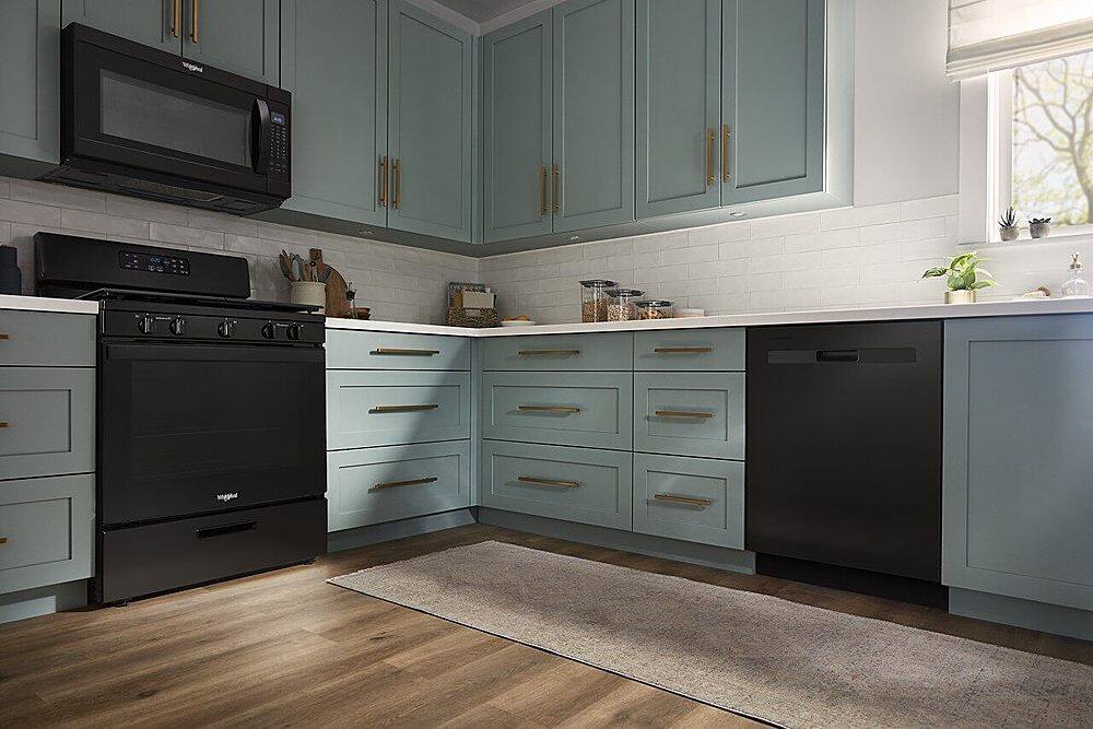 Whirlpool - 30 in. Wide 5 burners 5.1 cu. ft. Freestanding Gas Range with Edge to Edge Cooktop - Black