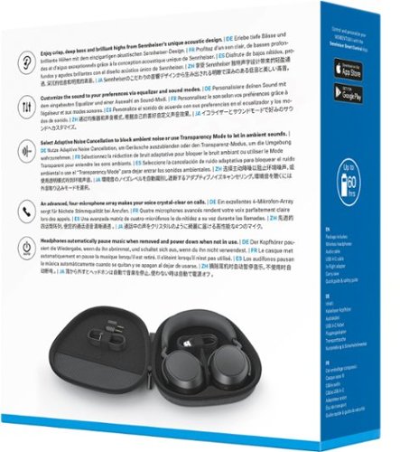 Sennheiser - MOMEMTUM 4 Wireless Adaptive Noise-Canceling Over-The-Ear Headphones - Black