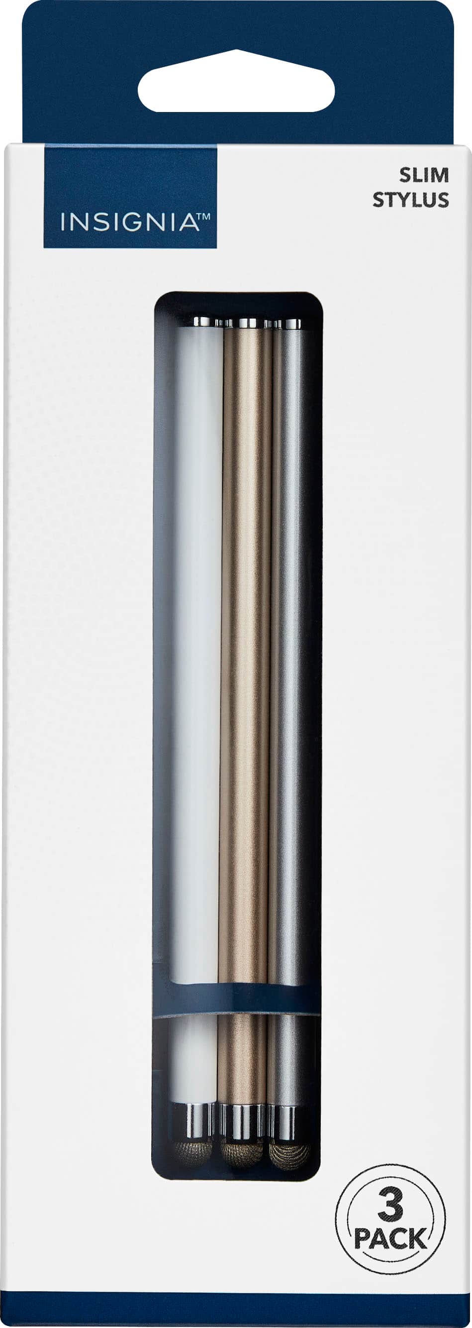 Insignia™ - Slim Stylus for Smartphones, Tablets and More (3-Pack) - Multicolor