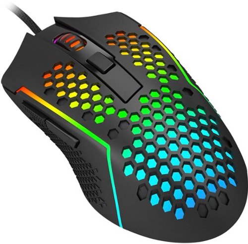 REDRAGON - M987-K Lightweight Wired Optical Gaming Mouse with RGB Backlighting - Wired - Black
