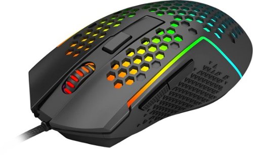 REDRAGON - M987-K Lightweight Wired Optical Gaming Mouse with RGB Backlighting - Wired - Black