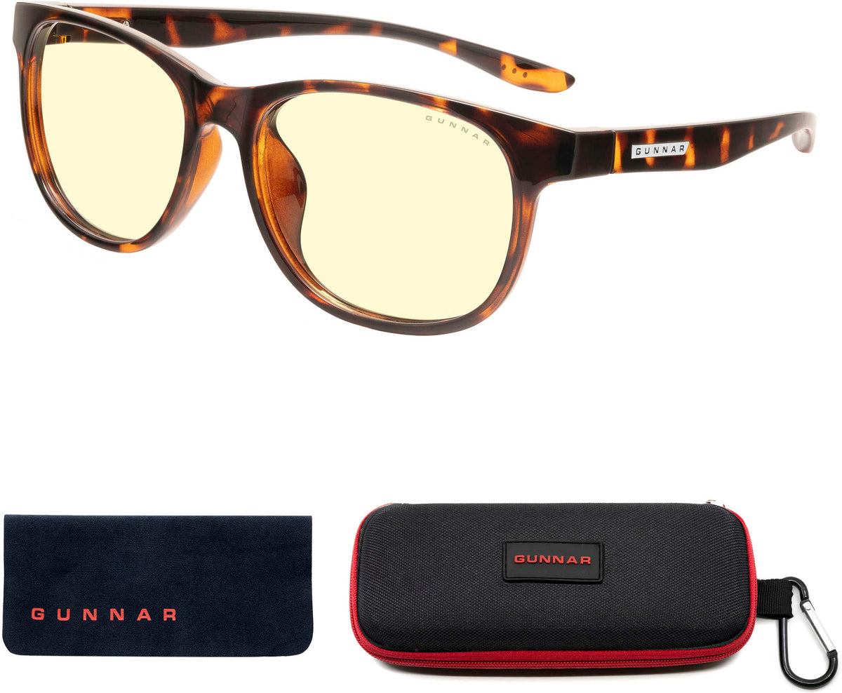 GUNNAR - Rush Computer Glasses with Blue Light Reduction , Amber Lenses - Tortoise