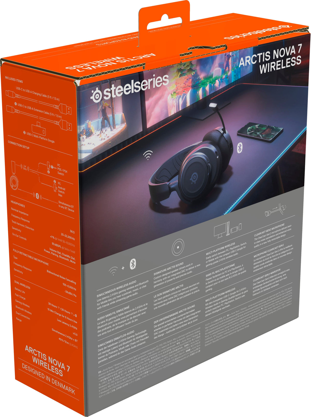SteelSeries - Arctis Nova 7 Wireless Gaming Headset for PC, PS5, and PS4 - Black