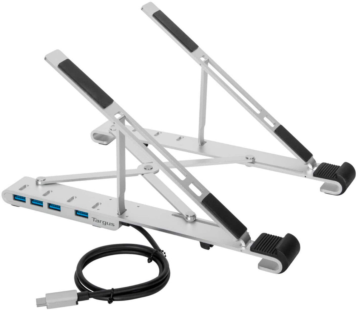 Targus - Portable Laptop Stand + Integrated USB-A Hub - Silver