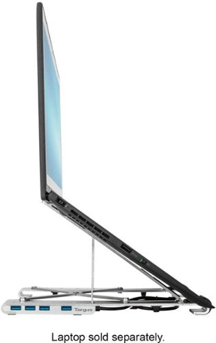 Targus - Portable Laptop Stand + Integrated USB-A Hub - Silver