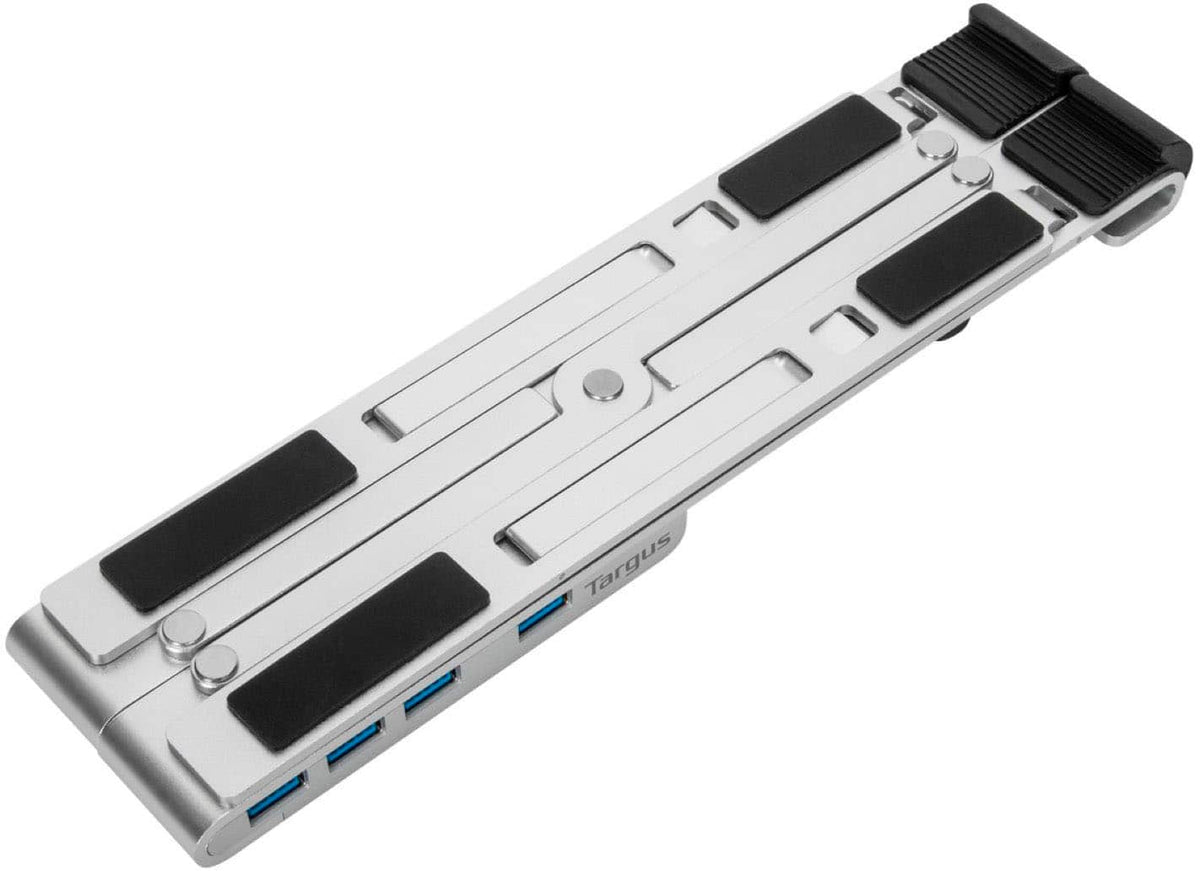 Targus - Portable Laptop Stand + Integrated USB-A Hub - Silver