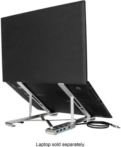Targus - Portable Laptop Stand + Integrated USB-A Hub - Silver