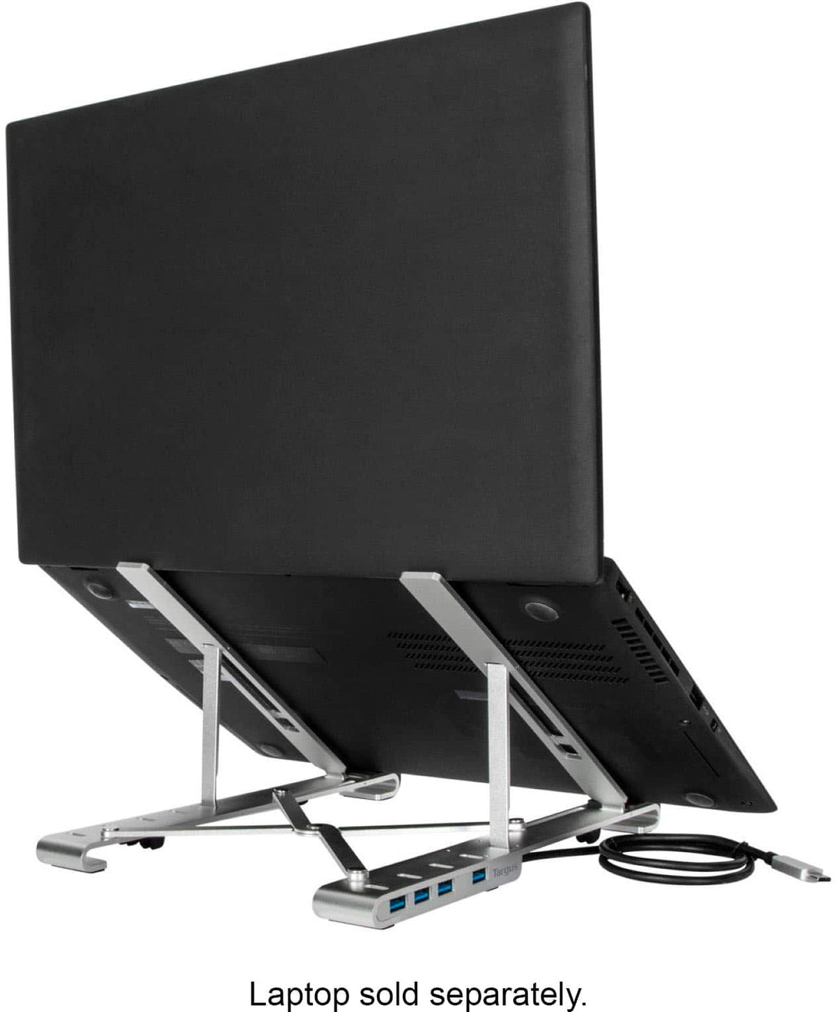 Targus - Portable Laptop Stand + Integrated USB-A Hub - Silver